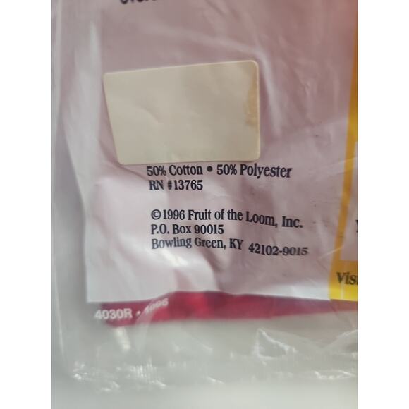 3 Vintage Fruit Of The Loom Pocket T Shirt 1996 Golden Blend Size M 50/50 USA - Picture 7 of 11